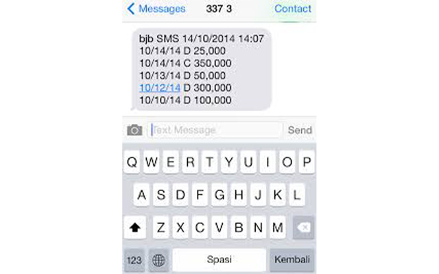 Cek Mutasi BJB Melalui SMS Banking