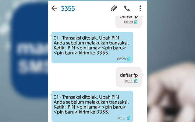 Format SMS Banking Mandiri