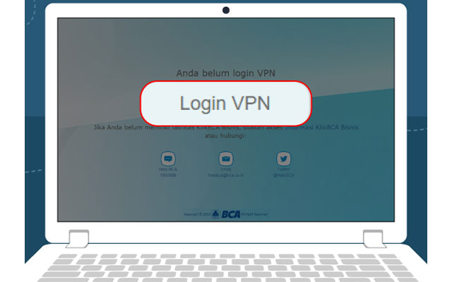 Kemudian silahkan klik login VPN untuk masuk ke akun internet banking BCA Bisnis anda
