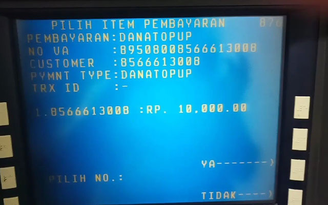 Minimal Top Up Dana Lewat ATM