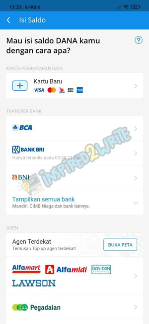 3. Pilih Transfer Bank
