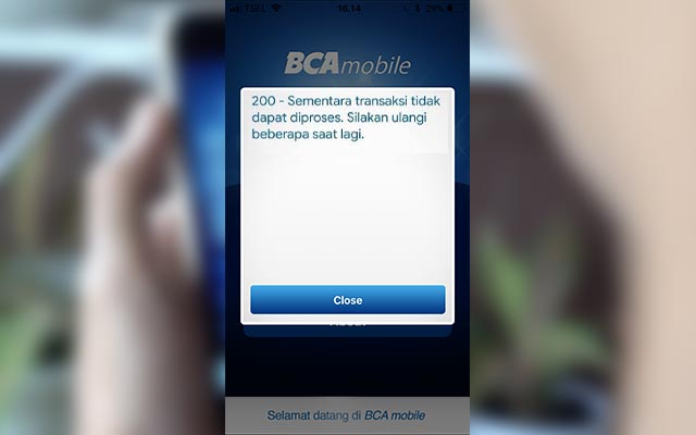 Penyebab BCA Mobile Error 200