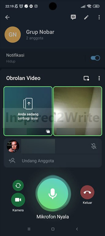 Secara otomatis Telegram akan merekam Aktivitas layar kalian