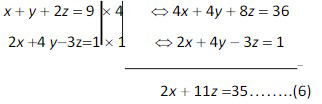 Eliminasi y dari persamaan pertama 1 dan kedua 2 sehingga dapat diperoleh.